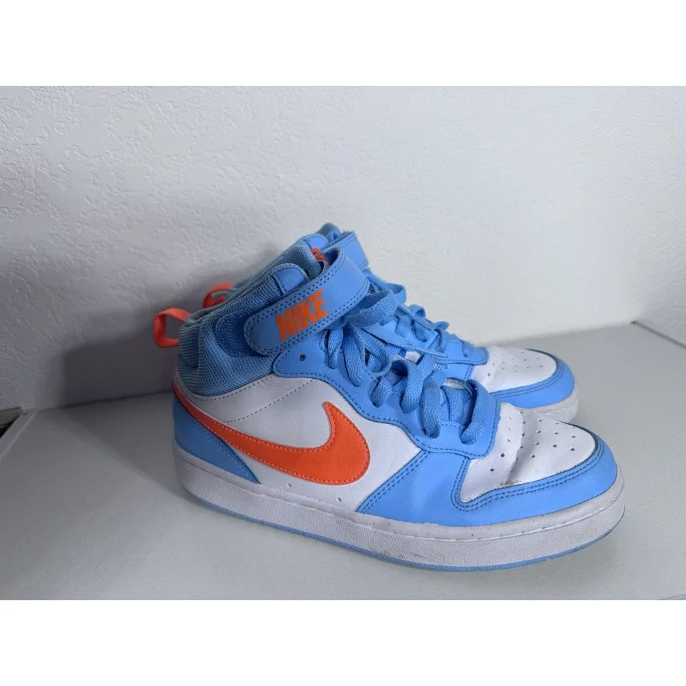 Nike HF4791-407‎ High Top Sneakers Blue White Orange Youth 6.5Y Athletic Shoes